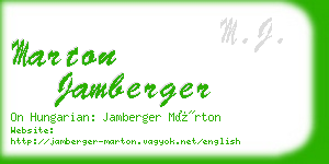 marton jamberger business card